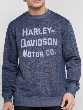 Harley-Davidson Navy Heather Logo Crewneck Sweater!! XXL